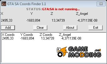 GTA:SA Coords Finder 1.1
