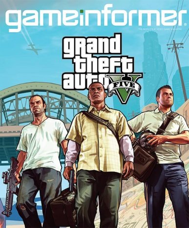 The cover of the December GameInformer with GTA V + new art