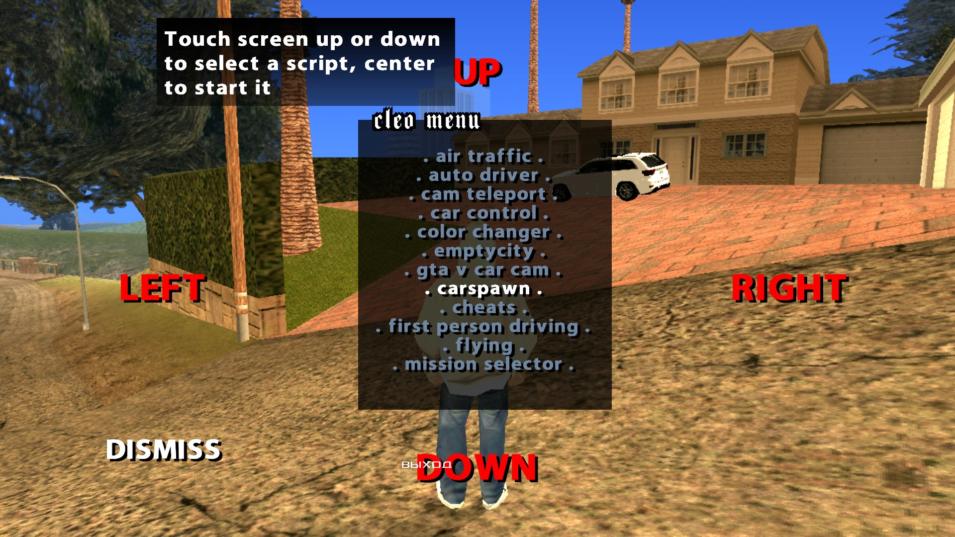 open cleo menu in game san andreas